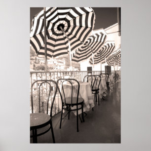 Malerischer Restaurantbalkon, Italien Poster