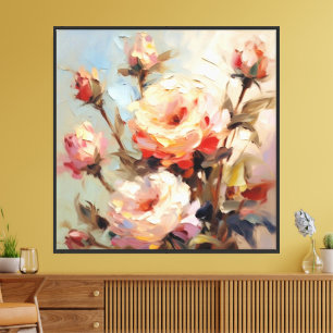 Malerischer Rosenstrauß Florale Wandkunst Leinwanddruck