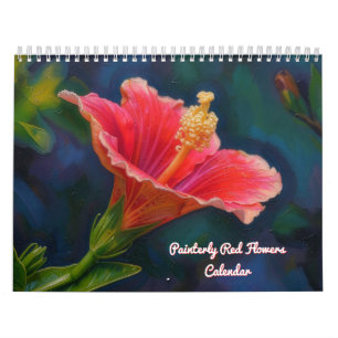 Malerischer Roter Blumenkalender Kalender