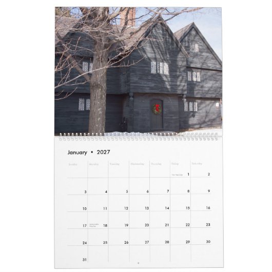 Malerischer Salem Massachusetts Kalender (Jan 2027)