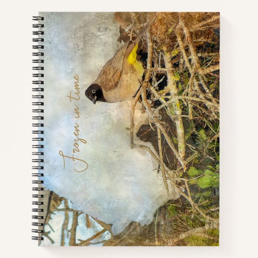 Malerischer Stil Wintervogel mit anpassbarem Text Notizblock (Vorderseite)