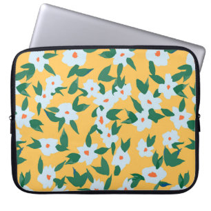 Malerischer vintage Blumenstoffmuster. Laptopschutzhülle