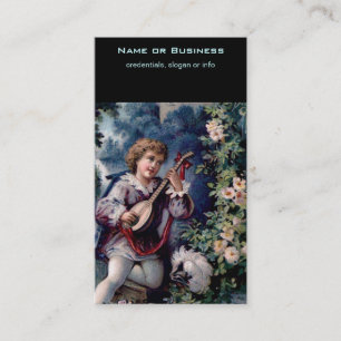 Malerischer Vintage-Mandolinenspieler Visitenkarte