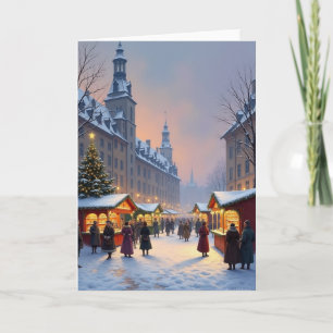 Malerischer Weihnachtsmarkt-Grußkarte Karte