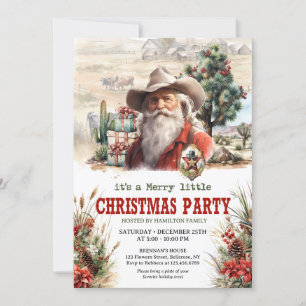 Malerisches Abzeichen des Westerns Santa Cowboy Sh Einladung
