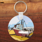Malerisches Fischerboot   Schlüsselanhänger (Vorderseite)