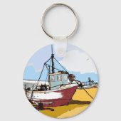 Malerisches Fischerboot   Schlüsselanhänger (Rückseite)