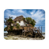Malerisches Haus auf einem tropischen Korallenriff Magnet (Horizontal)