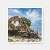 Malerisches Haus auf einem tropischen Korallenriff Serviette (Vorderseite)