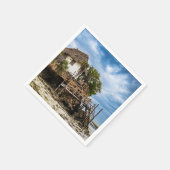 Malerisches Haus auf einem tropischen Korallenriff Serviette (Ecke)