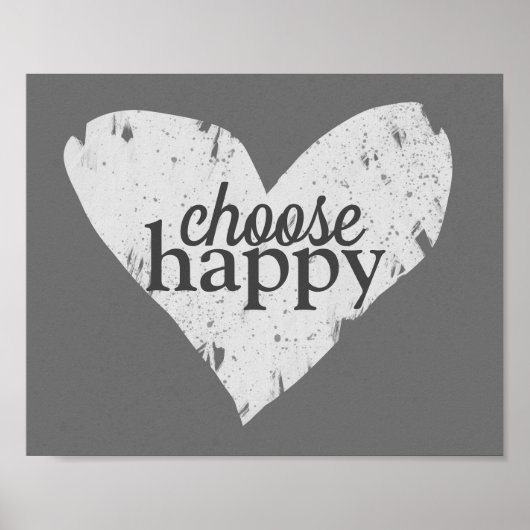 Malerisches Herz wählen glückliches graues und wei Poster (Vorne)