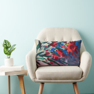 malerisches Kissen mit impressionistischen Blumen