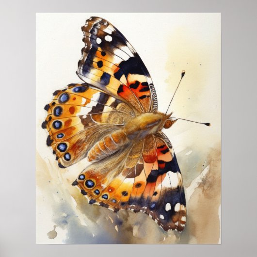 Malerisches Lady Butterfly Art Print Poster (Vorne)