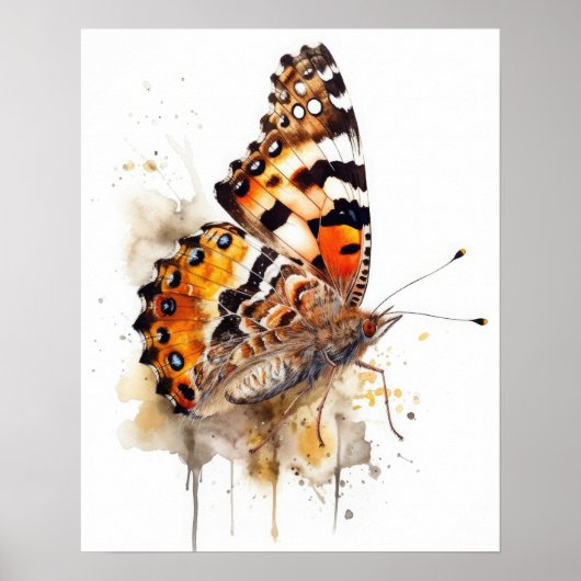 Malerisches Lady Butterfly Art Print Poster (Vorne)