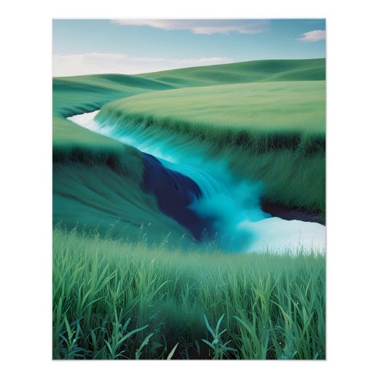 Malerisches Landschaftsfeld Natur Hintergrund Kuns Poster (Vorderseite)