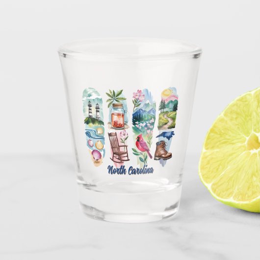 Malerisches North Carolina Schnapsglas (Vorderseite)