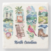 Malerisches North Carolina  Steinuntersetzer (Vorderseite)