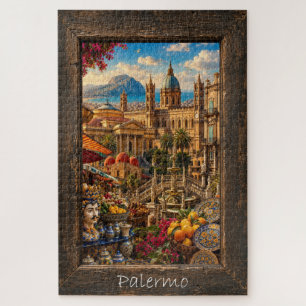 Malerisches Palermo Sizilien Farbige Architektur u Puzzle