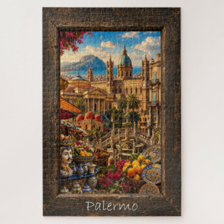 Malerisches Palermo Sizilien Farbige Architektur u Puzzle