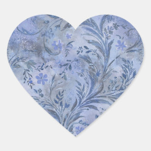 Malerisches Periwinkle Smokey Blau Träumerische Fa Herz-Aufkleber