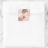 Malerisches Portrait Quadratischer Aufkleber (Tasche)
