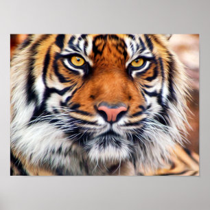 Malerisches Siberisches Tiger-Paint-Foto Poster