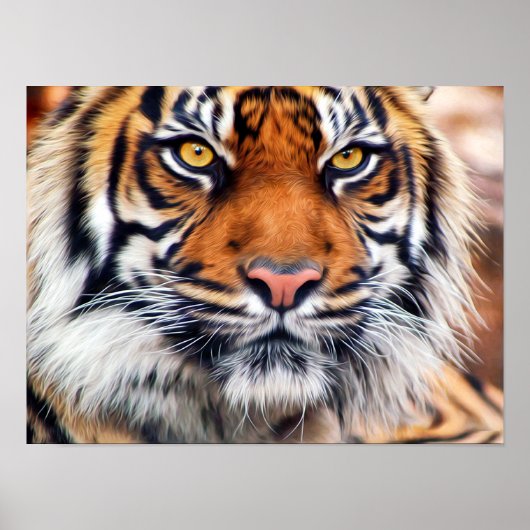 Malerisches Siberisches Tiger-Paint-Foto Poster (Vorne)