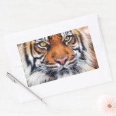 Malerisches Siberisches Tiger-Paint-Foto Rechteckiger Aufkleber (Umschlag)