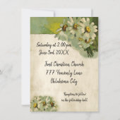 Malerisches White Daisies Blumenvintage Hochzeitth Einladung (Rückseite)