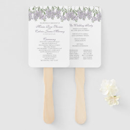 Malerisches Wisteria Fan Hochzeitsprogramm Fächer