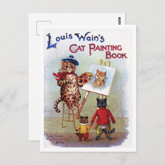 Malerkatze, Louis Wain Postkarte (Vorne/Hinten)