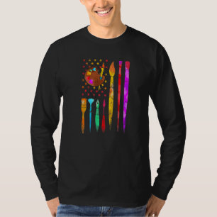 Malerkostüm Farbpalette Pinsel Artist Amerika T-Shirt