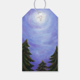 Malerkunst Weihnachtsstar in Tannenwald Geschenkanhänger