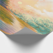 Malerlandschaft für digitale Kunst, Fluss im Frühl Geschenkpapier (Ecke)