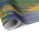 Malerlandschaft für digitale Kunst, Fluss im Frühl Geschenkpapier (Rolleneckpunkt)