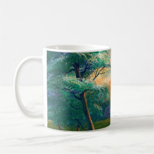Malerlandschaft für digitale Kunst, Fluss im Frühl Kaffeetasse