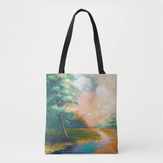 Malerlandschaft für digitale Kunst, Fluss im Frühl Tasche (Vorderseite)