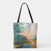 Malerlandschaft für digitale Kunst, Fluss im Frühl Tasche (Rückseite)