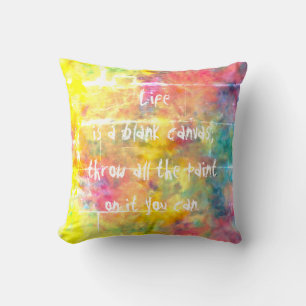 [Malerleinwand] Regenbogen-Tie-Dye-Akzente Kissen
