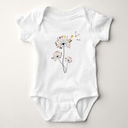 Malerliebhaber Dandelion Geschenk für Maler Kunst Baby Strampler (Vorderseite)