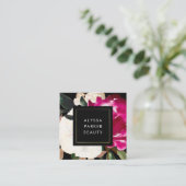 Malermagnolia auf Schwarz Quadratische Visitenkarte (Stehend Vorderseite)