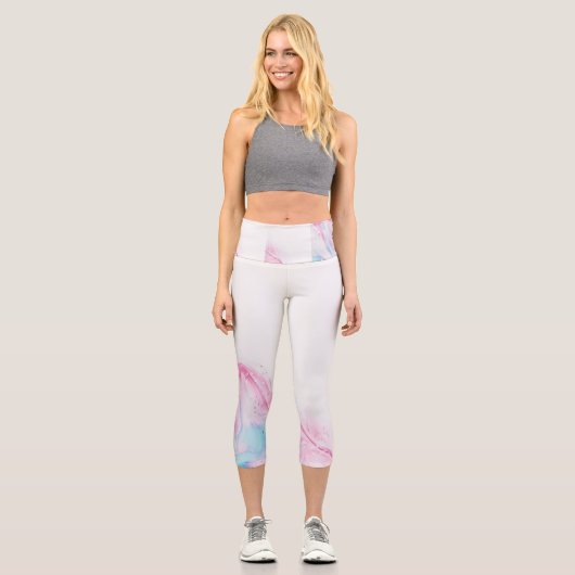 Malermarmor Hochwaisted Capris (Vorderseite)