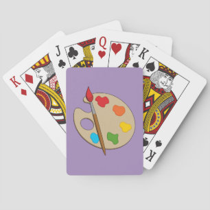 Malerpalette mit Pinsel Spielkarten