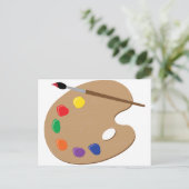 Malerpalette Postkarte (Stehend Vorderseite)