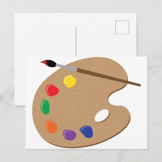 Malerpalette Postkarte (Vorne/Hinten)