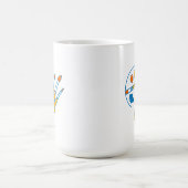 Malerpalette und Pinsel des Künstlers Kaffeetasse (Mittel)