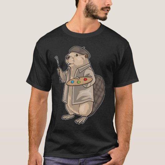 Malerpinsel-Malerei von Beaver Painter T-Shirt (Vorderseite)