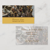 Malerpinsel und Malerpinsel in alten Holzkisten Visitenkarte (Vorne/Hinten)