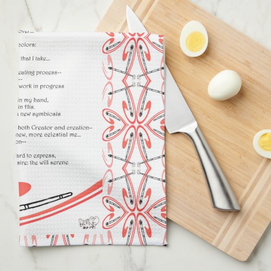 Malerpinselgedicht Geschirrtuch (Viertel Falte)