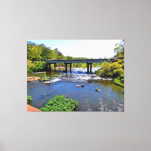 Malersche Brücke am Fluss Leinwanddruck (Vorderseite)